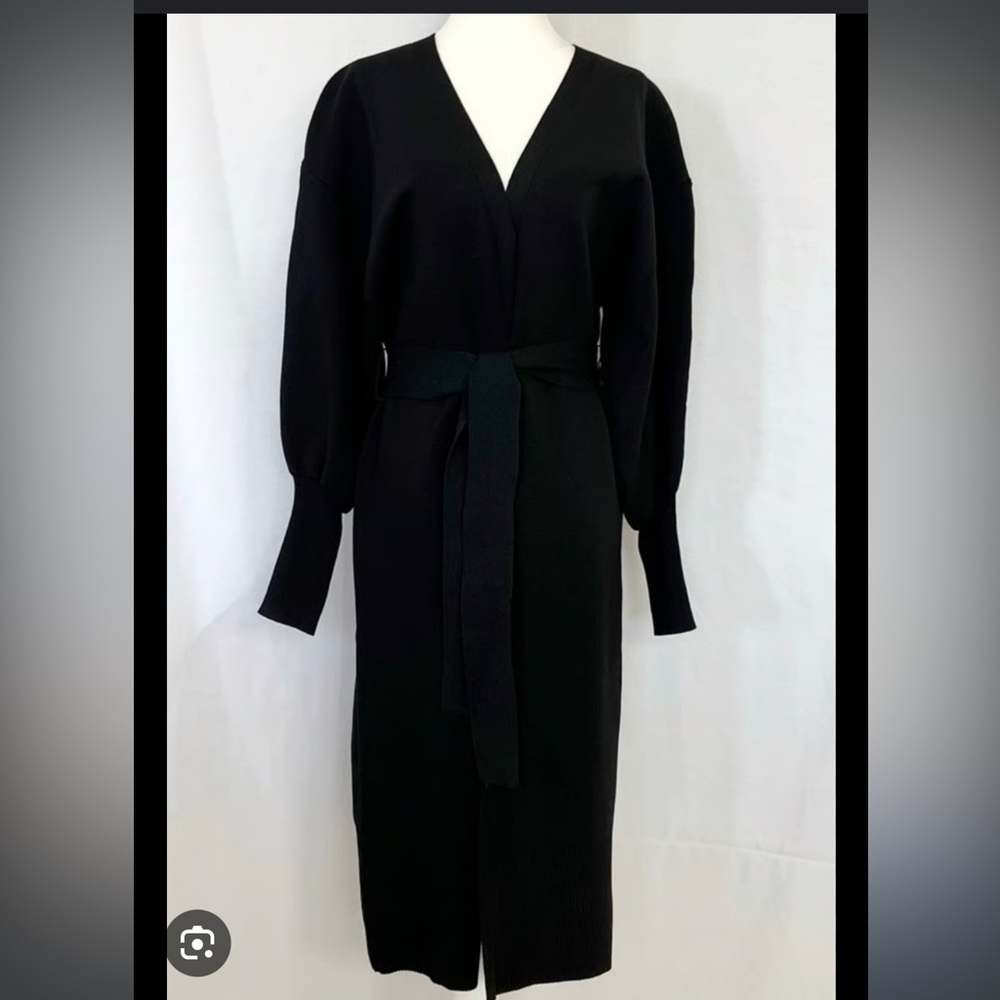 Express Elegant Black V-Neck Maxi Duster